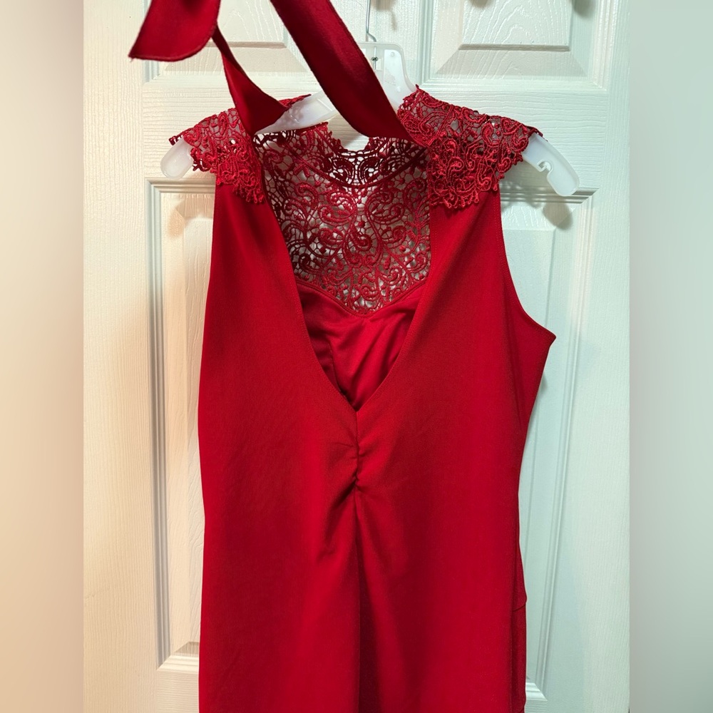 NWOT Windsor Lace Red Midi Dress - Picture 6 of 7